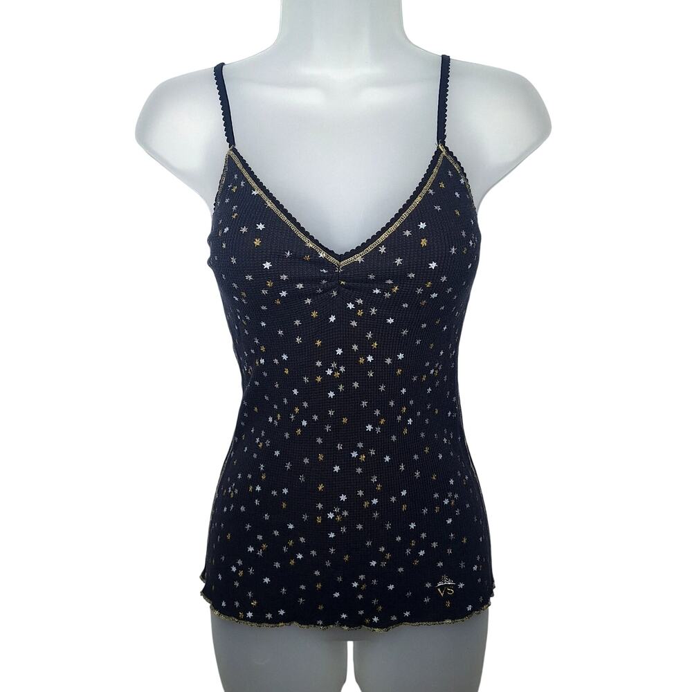 Vintage Y2K Victoria's Secret Star Cami Tank Top S Thermal Waffle Babydoll Bella